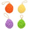 SEWACC 4pcs Water Drop Shape Bath Sponge Set, Honeycomb Exfoliating Body Scrubber for Adults, Multi-Color Shower Cleaning Scrubbers for Daily Bathing Random Color