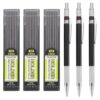 SEWACC Automatic Pencils with Refill Leads and Case Plastic 3 Sets Mechanical Pencil Set Lightweight Portable for Students for Drawing and Sketching
