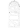 SEWACC Multifunctional Plastic Geometric Drawing Ruler with Drawing Patterns for Students, for Painting and Engineering, Sturdy and Precise Measuring Tool for School Supplies