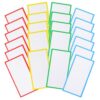 SEWACC Reusable Blank Name Tags Magnetic 36pcs Dry Erase Labels Writable Name Plates with Coated Paper Magnets for Classroom Office Whiteboards Organization