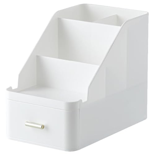 SEWOART White Mini Desk Storage Drawer Organizer with Large Capacity and Compartments, Ps Makeup Holder and Pen Holder for Office Workers and Teachers to Store and Classify Small Items