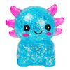 Sezua Axolotl Squishy Stress Relief - Blue Cute Glitter Stretchy Squeeze Sensory Axolotl Toys, Axolotl Fidget Sugar Stress Ball Toys for Adults Kids, Salamander Gifts for Christmas Party Birthday