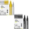 SFAIH 2-3MM Medium Tip & 0.7MM Extra Fine Gold & Silver + Black Paint Pens