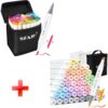 SFAIH 49 Colors + Pastel Alcohol Markers for Adult Coloring Books–Dual Tip (Brush & Chisel), Art Markers for Artist Drawing Illustration Sketching, Relaxing Coloring Supplies for Stress Relief, Me-Tim