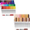 SFAIH 60 Colors +24 Skin Tone Permanent Markers - Assorted Vibrant Colors, Quick Drying, Fade Resistant, Alcohol-Based Fine Tip for Paper Plastic Wood, Coloring Book, Drawing Doodling