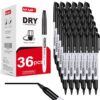 SFAIH Black Dry Erase Markers Fine Tip, 36 Pack, 1-2mm Line, Low Odor