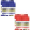 SFAIH Blue + Red Permanent Markers Bulk - 1s Quick Dry, Fine Point Permanent Markers for Paper Plastic Glass Metal Wood, Waterproof, Kitchen Classroom Office, Doodling, Marking, Non-Fading