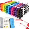 SFAIH Dry Erase Markers Chisel Tip with Magnetic Whiteboard Eraser, 48 Bulk 12 Colors White Board Markers for School Office, Versatile Lines,1s Quickly Dry, Spring Craft Supplies for Teachers