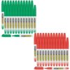 SFAIH Green + Red Permanent Markers Bulk -1s Quick Dry, Fine Point Permanent Markers for Paper Plastic Glass Metal Wood, Waterproof, Kitchen Classroom Office, Doodling, Marking, Non-Fading