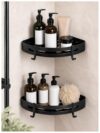 SFSSSYL 2-Pack Matte Black Corner Shower Caddy, Rustproof