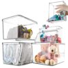 Sgoostood Clear Storage Bins With Lids,9 Packs Transparent Storage Organizer,Stackable Lidded Storage Boxes Baskets Home Kitchen Closet Shelf Organizer Clothes Towel Blanket Kid Toy Containers