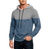 SGYCNGU Mens Hooded Sweatshirts Long Sleeve Color Block Drawstring Hoodies Casual Lightweight Active Shirts with Pockets（1-Sky Blue,Small）