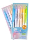 SHAKTISM Erasable Highlighters, Double Head Smooth Writing Highlighters, Chisel Tip Assorted Colours - Set of 6Pcs