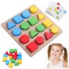 Shape Matching Game, Wooden Puzzles Shape Color Matching Game for Kids, Logic Educational Montessori Toys for Seniors or Kids 3-6 Years Old Boys Girls