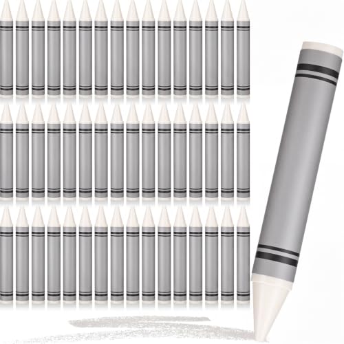 Shappy 48 Pcs White Washable Jumbo Crayons Bulk Large Crayons, 3.86 x 0.55 Inch Smooth Washable Fat Crayon Art Painting Drawing Supplies for Office, Home, Travel and Back to School