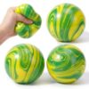 Shappy 4 Pack Ice Stress Ball Slow Rising Stress Balls for Adults Kids, 2.3 Inch Sensory Toy for Anxiety Relief, Round Shape Balls for Classroom Prizes, Party Favors (Green, Round)