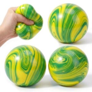 Shappy 4 Pack Ice Stress Ball Slow Rising Stress Balls for Adults Kids, 2.3 Inch Sensory Toy for Anxiety Relief, Round Shape Balls for Classroom Prizes, Party Favors (Green, Round)