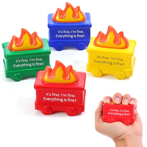 Shappy 4 Pcs Dumpster Stress Relief Balls Dumpster Anxiety Relief Gift PU Stress Balls for Adults Therapy Fidget Appreciation Gifts for Office Coworker(Colorful,Simple Style)