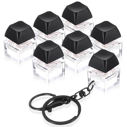 Shappy 6 Pcs Keyboard Fidget, Fidget Keyboard Clicker Keychain Gift, Keychain Button Stress Relief Gifts for Adult Office Home, Cool Fidgets(Black)