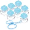 Shappy 6 Pcs Keyboard Fidget, Fidget Keyboard Clicker Keychain Gift, Keychain Button Stress Relief Gifts for Adult Office Home, Cool Fidgets(Blue)