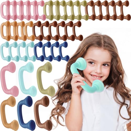 Shappy Bulk Whisper Reading Phones 36 Pcs Whisper Auditory Feedback Phone Hear Myself Sound Speech Therapy Tool Classroom Manipulative for Kids Accelerate Reading Fluency Pronunciation (Morandi Color)