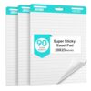 SHARBDA Lined Sticky Easel Pad, 20 * 23 inch,Self-Stick Flip Chart Paper, Super Adhesive & Bleed-Resistant,Micro-Perforated Tear,Classroom Teacher Office Presentation Pads,3 Pads/Pack,90Sheets