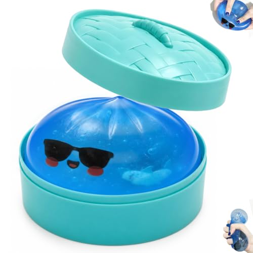 Shark Dumpling Squishy, Mystery Squishy with Box,Dumplings Squeeze Balls Stress Relief Sensory for Holiday & Birthday Gifts Stretchy Desk Toys