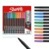 Sharpie Felt Tip Pens, Fine Point (0.4mm), Assorted Colors, 12 Count - Journaling, Art, Drawing, Markers