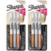 Sharpie Metallic Permanent Markers, Fine Point, Assorted Metallic, 6 Count