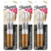 Sharpie Metallic Permanent Markers, Fine Point, Gold, 6 Markers