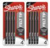 Sharpie Pens, Felt Tip Pens, Fine Point (0.4mm), Black, 8 Count