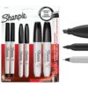 Sharpie Permanent Marker Pens Variety Pack | Ultra Fine, Fine & Chisel Tip Markers | Black Ink | 6 Count