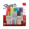 Sharpie Permanent Markers, Fine Point, Assorted Colors, 24/Pack