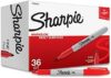 SHARPIE Permanent Markers,Fine Tip,Red,- Marks on Paper,Plastic,Metal,Wood,Perfect for Drawing,Coloring,Posters,Home,Office Supplies,36 Count (Pack of 6)