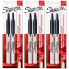 Sharpie Retractable Permanent Markers, Fine Point, Black, 6 Count