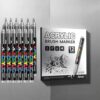 Sharxart Sliver Acrylic Paint Pen Markers, 12pcs Soft Brush Tip Paint Pens for Rock Canvas Stone Wood Glass Eggs Fabric DIY Crafts Making Art Supplies (Silver)