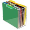 Shatterproof Cler Acrylic File Sorting Box Stackable Desktop Folder Organiser Storage Case for Document Categorization Clear Document Box