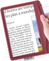 Shelepro Rechargeable 5X Magnifying Glass for Reading, Large Bright Full Page Magnifier with Light, Handheld LED Dimmable Lighted, Lightweight Book Magnifier for Reading Small Prints Seniors - Red
