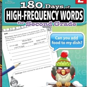 Shell Education 180 Days of High-Frequency Words for Second Grade