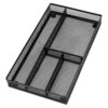 shenee Desk Drawer Organizer Tray,Drawer Organizer for Office and Home,Desk Organizer with Drawers,4 Compartments,Non-Slip Desk Organizers and Accessories for Stationery Makeup School (Black)