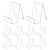 SHENLIU 10Pcs Clear Book Stand, 3x4 Acrylic Easel Stand Book Display Holder
