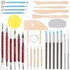 SHENOMAD 30PCS Clay Sculpting Tools with Wire Pottery Modeling Ceramics Polymer Tools Set for Air Dry Clay Carving Molding Pottery Crafting Beginners