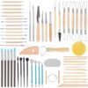 SHENOMAD 57PCS Clay Tools Kit with Wire Sculpting Tools Pottery Modeling Ceramics Polymer Tools Set for Air Dry Clay Carving Molding Pottery Crafting Beginners