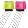 Sherr 2 Pack Double Stack Dashed Line Roller Stamp Self Inking Rolling Stamp Black Ink Handwriting Practice Tool for Teachers Classroom Primary School Special Educational Kindergarten(Green, Pink)