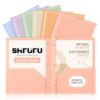 SHFUFU Wheat Straw Folders with Pockets and Prongs, Durable Natural Fiber 2 Pocket 3 Prong Folders, Tear Resistant & Heavy Duty, Letter Size for School & Office (6)