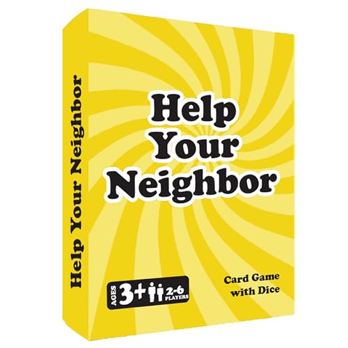 Shiggybig Games Help Your Neighbor - Family Card & Dice Game for Kids and Adults | Screen-Free Counting Game for Ages 3+ | Fun Family Game Night and Stocking Stuffer | 2-6 Players | Made in USA