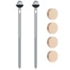 Shimeyao 2 Sets Wood Newel Post Mounting Kit with Square Bolts, Curved Washers, Nuts, Red Oak and White Oak Plugs for Stair Railing Handrail Installation, Residential and Commercial