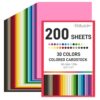 Shindel 200 Sheets 8.27" x 11.7" Construction Paper, Colored Cardstock 30 Assorted Colors Printer Paper for DIY Crafts, Printing, Kids School Supplies, Card Making, 65lb/180 GSM