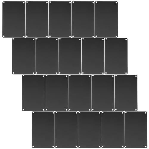 SHINEOFI 20pcs Blank Name Plate Aluminum Rectangle 3.54x1.97 Inch Black Metal Label Plate for Engraving with High Stability and Enhanced Visual Contrast Suitable for Painting Supplies