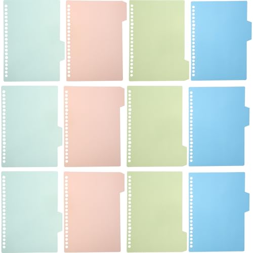 SHINEOFI 32pcs Pp Binder Dividers Tabs for Notebook and Journal, Easy to Manage Index Classified Labels with 4 Color-Coded Sections, Office Book Accessory for Students and Presentations
